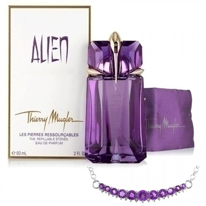 Colier Round Ametist African Natural Argint 925 & Thiery Mugler Alien [1]
