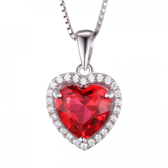 Colier Borealy Argint 925 Red Rubin 3 carate Love [1]