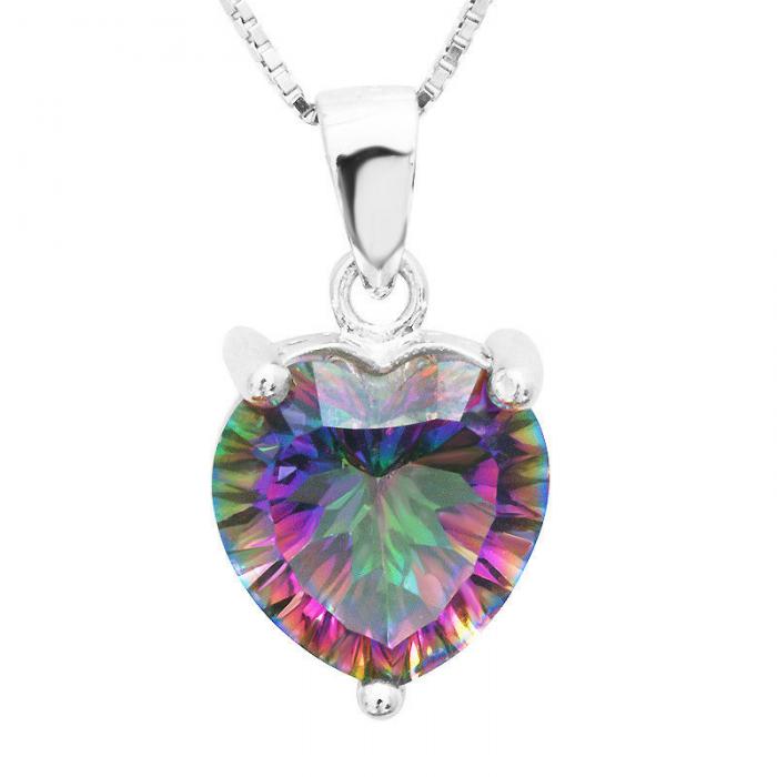 Colier Borealy Argint 925 Topaz 3 carate Heart Mistic [1]