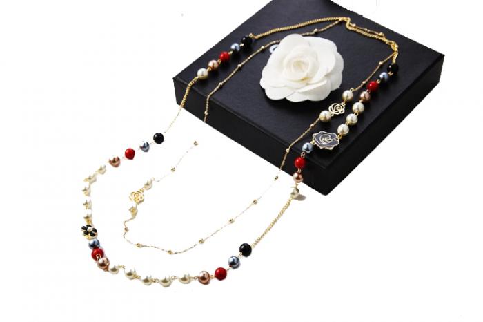 Colier Perle Coco Camelia Vintage Fashion Long [1]