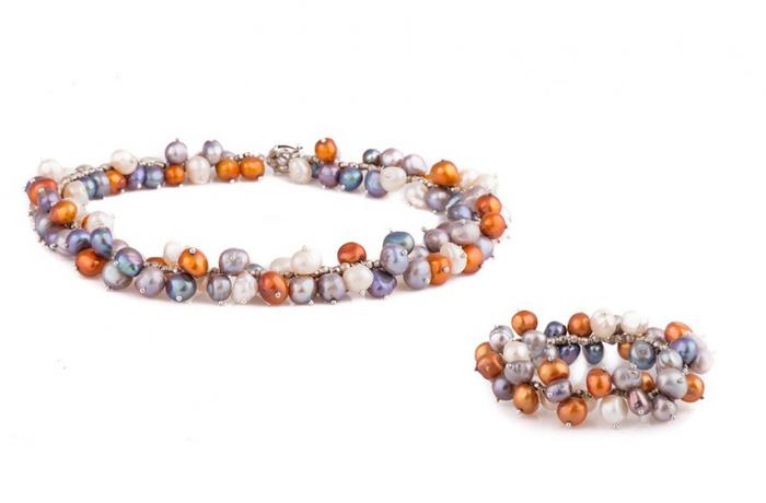 Colier si Bratara Perle Naturale Borealy Colorful [1]