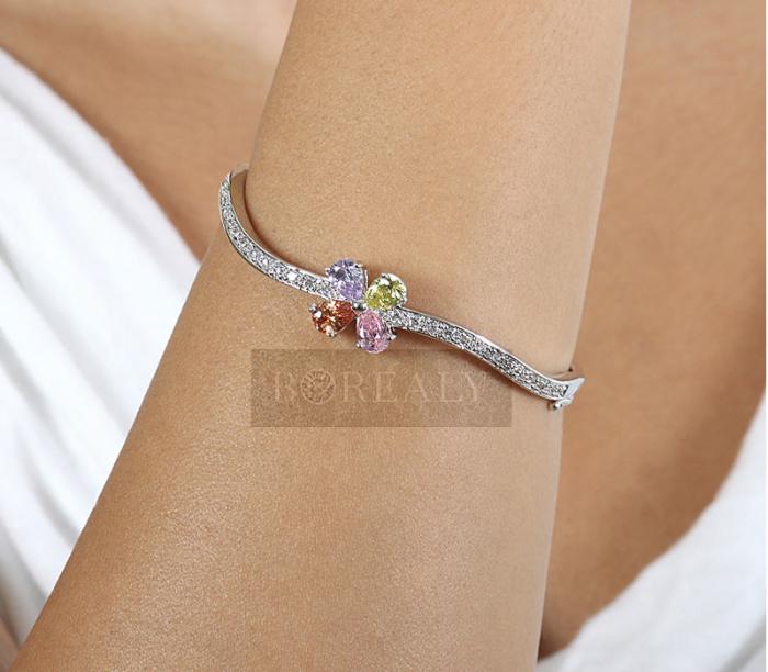 Bratara Borealy Simulated Topaz 3 Carate Colours Flower [3]