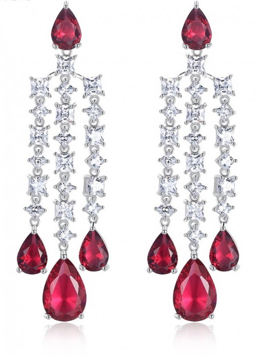 Clutch Ungaro Small Red & Cercei Chandelier Long Red Crystal [2]