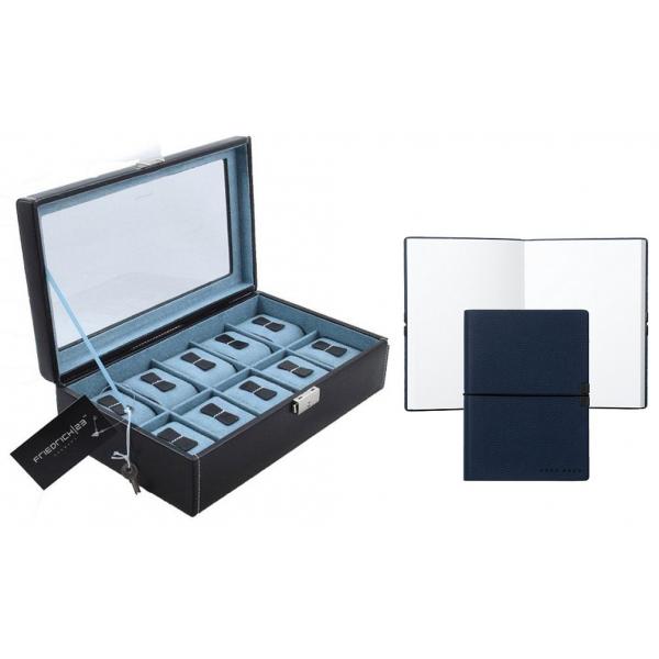Cutie 10 ceasuri Bond Blue by Friedrich, made in Germany, si Note Pad Hugo Boss - personalizabil [1]