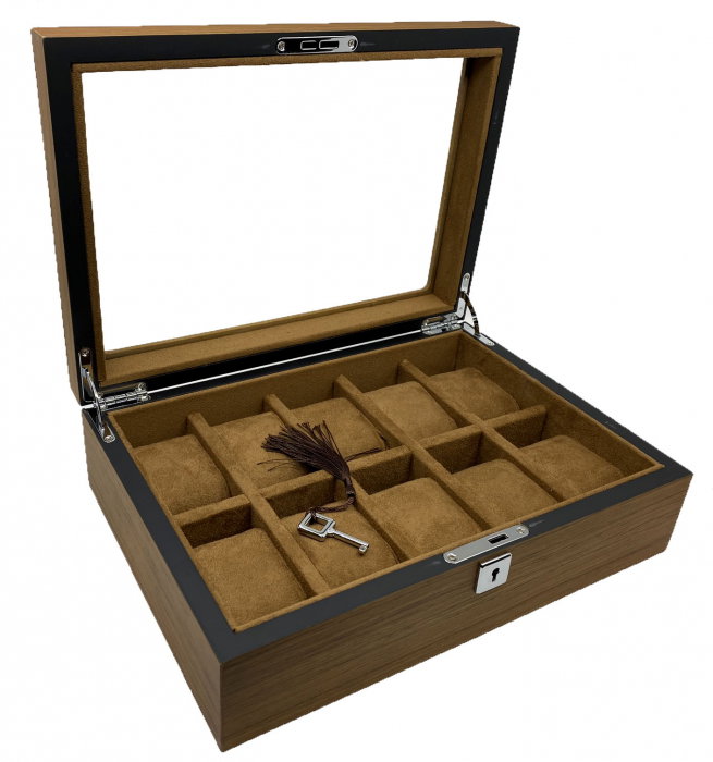 Cutie 10 ceasuri  Luxury Wood Brown [1]