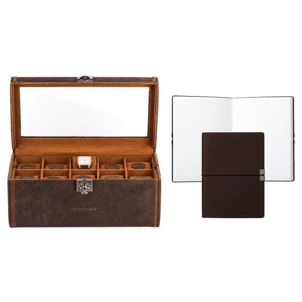Set Cutie 20 ceasuri Cubano Piele Naturala by Friedrich si Note Pad Burgundy Hugo Boss [1]