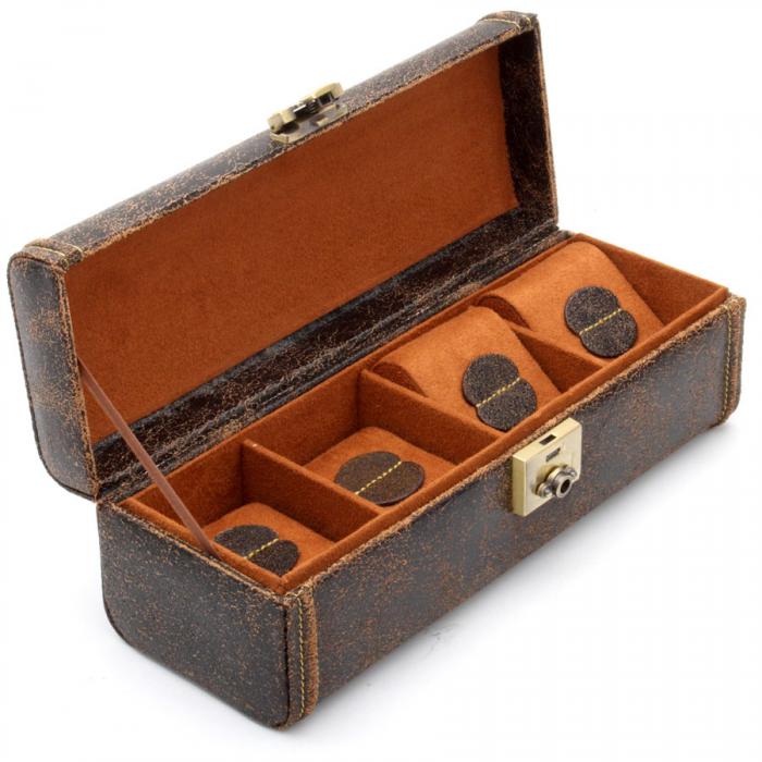 Cutie 4 Ceasuri Cubano Piele Naturală by Friedrich Made in Germany [3]