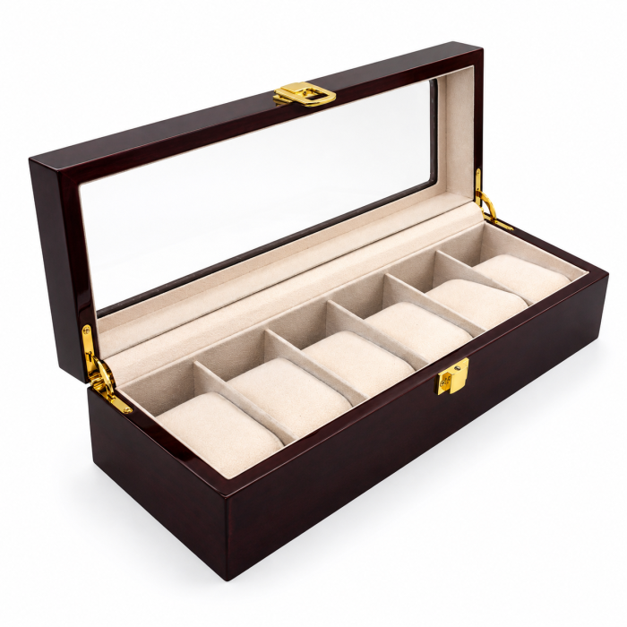 Cutie pentru 6 ceasuri  Elegant Brown – cadou elegant pentru bărbați [2]