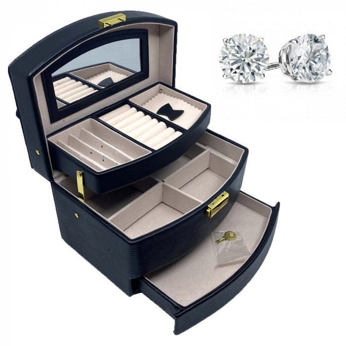 Cutie bijuterii Secret Black Premium Quality & CADOU Cercei Borealy Diamonds One Gold [1]