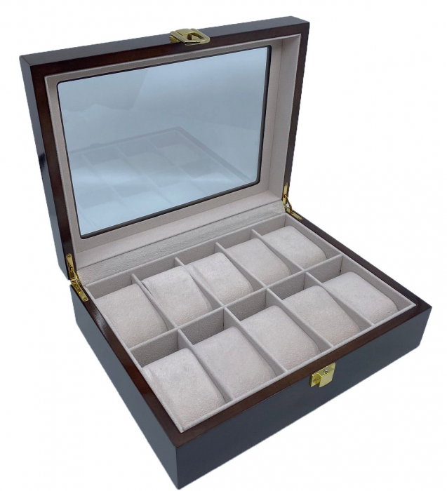 Cutie depozitare 10 ceasuri din lemn Classic Brown [5]
