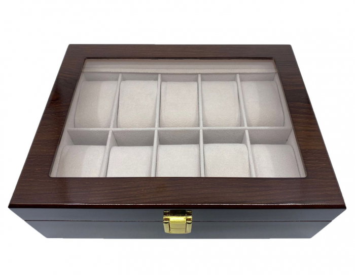 Cutie depozitare 10 ceasuri din lemn Classic Brown [2]