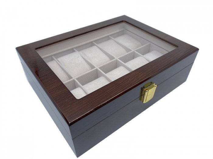 Cutie depozitare 10 ceasuri din lemn Classic Brown [3]