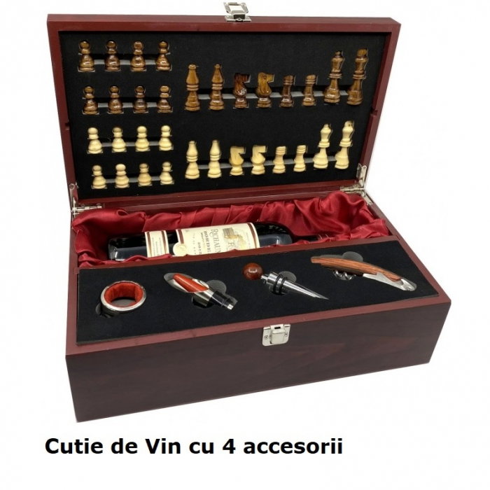 Cutie Vin cu Accesorii si Sah (fara sticla de vin) [1]
