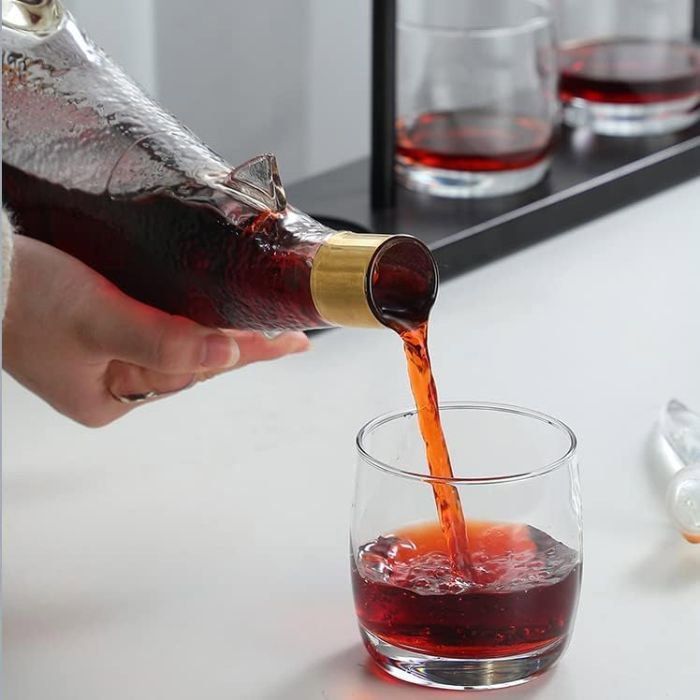 Decantor Rechin cu Pahare și Suport din Lemn [7]