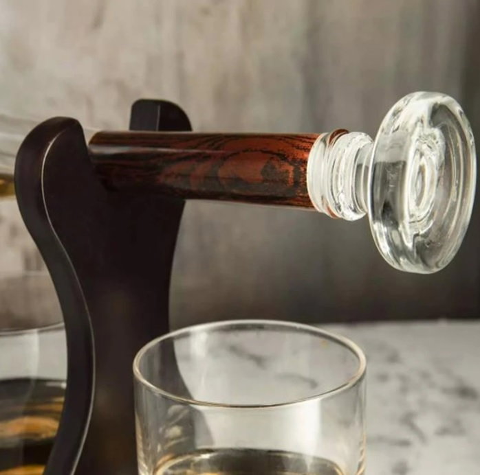 Decantor Bata de Baseball + 4 Pahare & Suport Lemn [5]