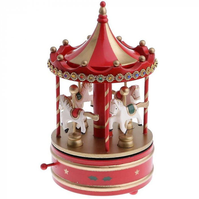 Carusel Mare Craciun Muzical din Lemn 22 cm [3]
