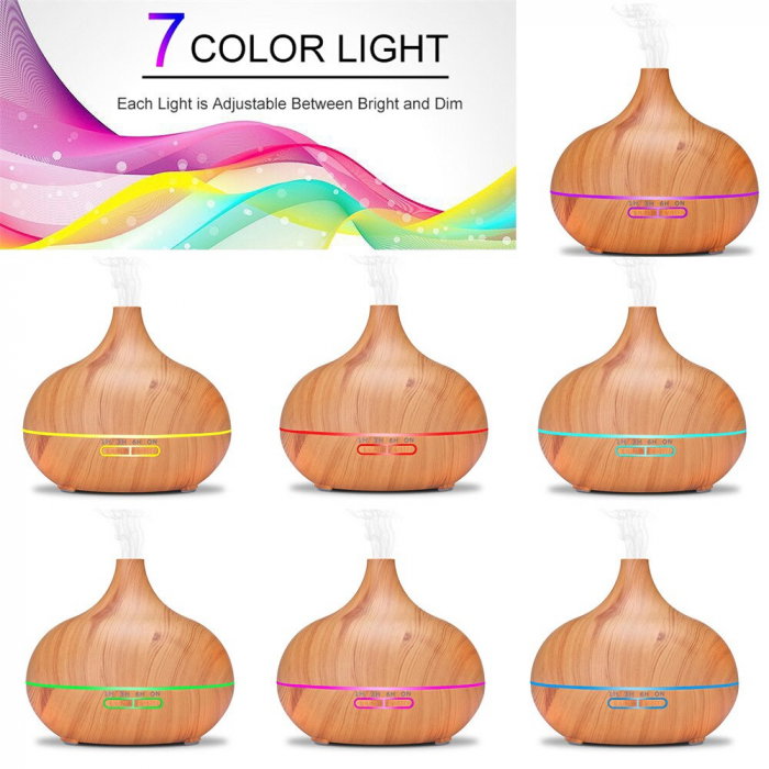Difuzor Umidificator Big Aromaterapie cu Ultrasunete, Telecomanda si Lumina LED 7 culori  - 500 ml [9]