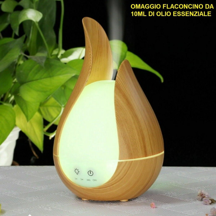 Difuzor Umidificator Aromaterapie cu Ultrasunete, Telecomanda si Lumina LED 6 culori  - 200 ml [5]