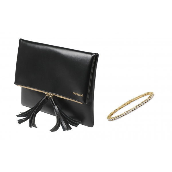 Geanta Cacharel Pompadour Noir & Bratara Tennis PinkGold Borealy - personalizabil [1]