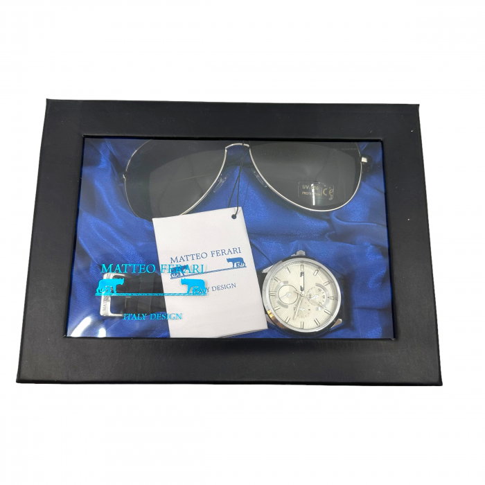 Men Gift Set: Ceas si Ochelari de soare Matteo Ferari [3]