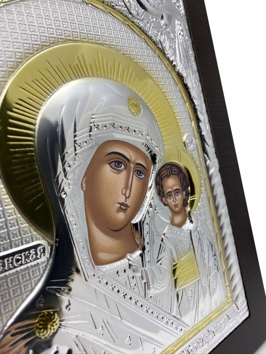 Icoana Maica Domnului si Pruncul Iisus Placata cu Argint si Aur [2]