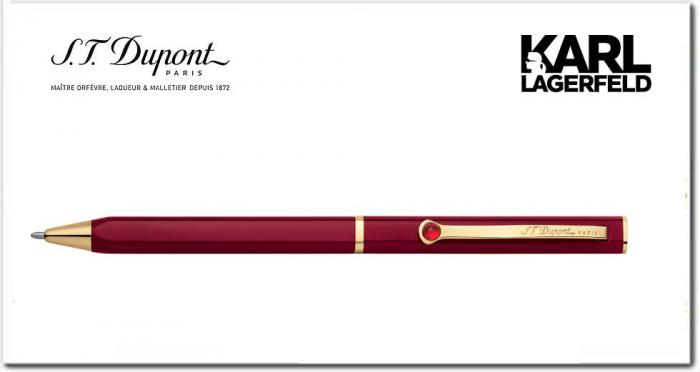 Set Pix DUPONT Lotus Red Lacquer and Gold by Karl Lagerfeld si Note Pad Burgundy Hugo Boss [3]