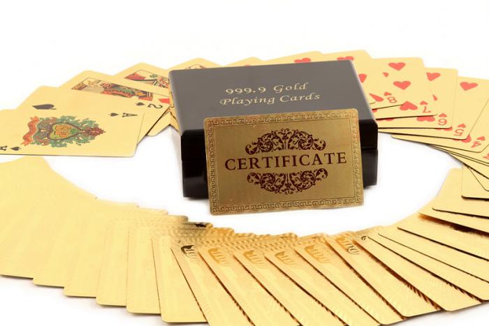 Cărți de Joc Aurii - Placate cu Aur 24K, cu Cutie Elegantă din Lemn [4]