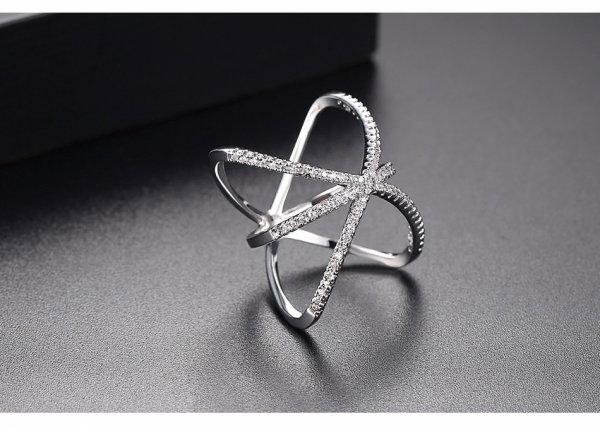 Inel Loopy Diamond Silver by Borealy [4]