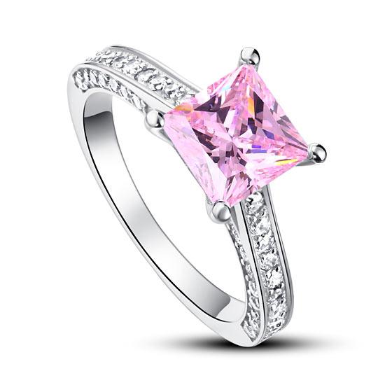 Inel Princess Cut Fancy Pink Mărimea 7 [1]