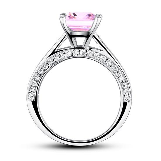 Inel Princess Cut Fancy Pink Mărimea 7 [5]