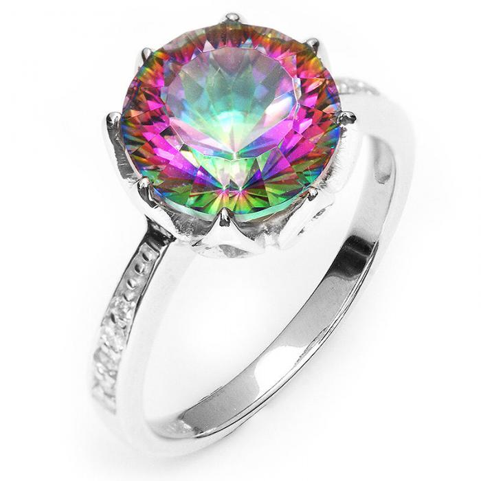 Inel Borealy Argint 925 Topaz 4 Carate Mistic Round Marimea 7 [1]