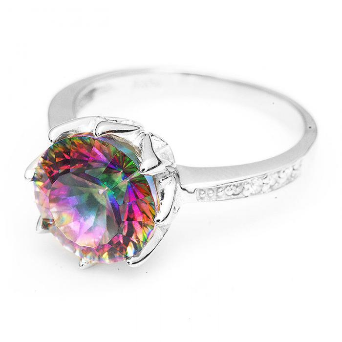 Inel Borealy Argint 925 Topaz 4 Carate Mistic Round Marimea 7 [3]