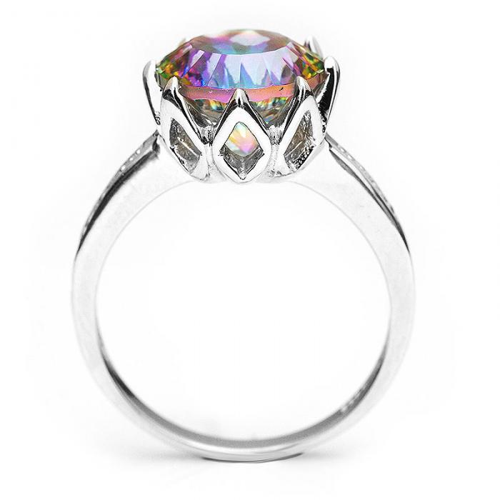 Inel Borealy Argint 925 Topaz 4 Carate Mistic Round Marimea 7 [6]