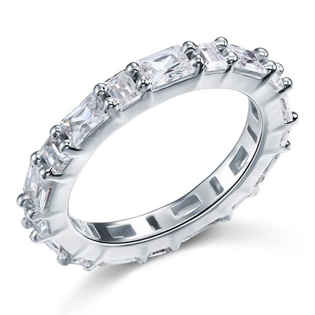 Inel Borealy Argint 925 Simulated Diamonds Emerald Eternity Marimea 6 [6]