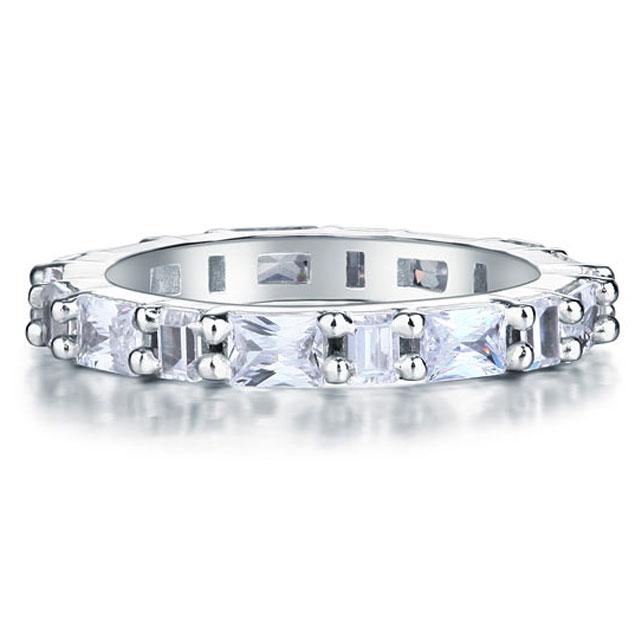 Inel Borealy Argint 925 Simulated Diamonds Emerald Eternity Marimea 6 [1]