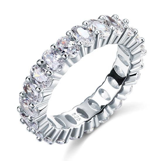 Inel Borealy Argint 925 Eternity Oval Cut Mărimea 8 [1]