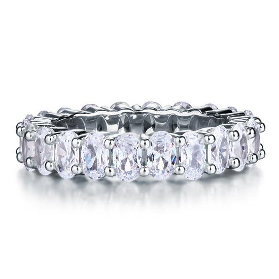 Inel Borealy Argint 925 Eternity Oval Cut Mărimea 8 [5]