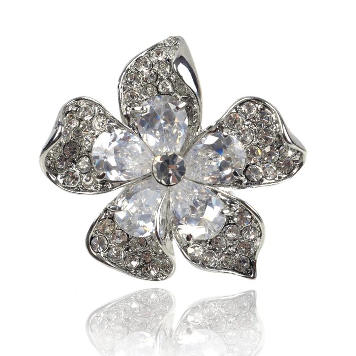 Inel Borealy Crystal Pear Cut 12 carate Queen Flower [1]