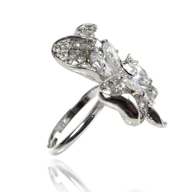 Inel Borealy Crystal Pear Cut 12 carate Queen Flower [4]