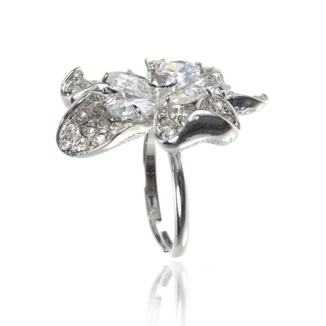 Inel Borealy Crystal Pear Cut 12 carate Queen Flower [2]
