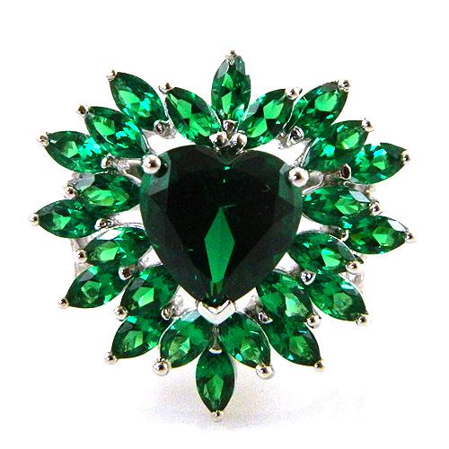 Smaralde Marquise Set Cercei, Colier şi Inel - Pietre Preţioase Argint 925 [3]