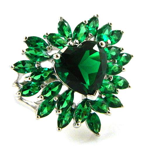 Smaralde Marquise Set Cercei, Colier şi Inel - Pietre Preţioase Argint 925 [8]