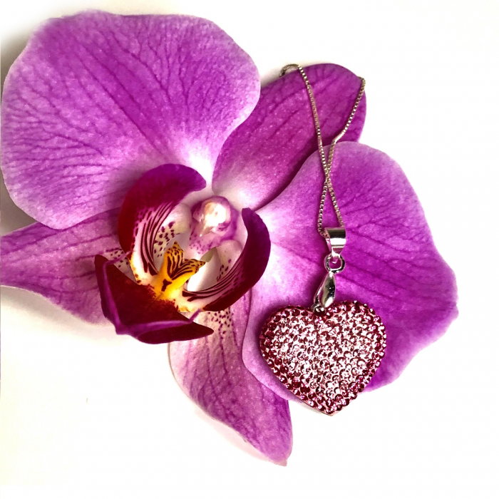 Inima Swarovski Phantasya Pink & Lantisor Argint 925 [3]