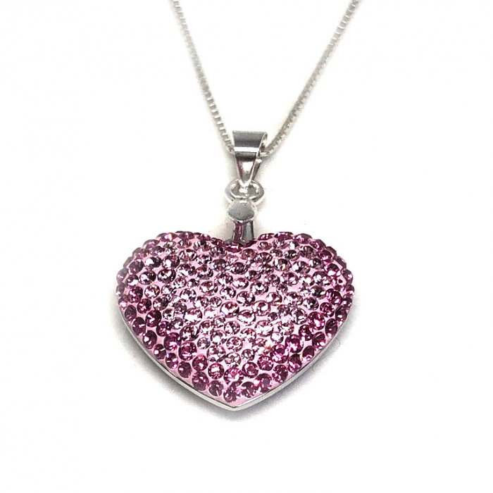 Inima Swarovski Phantasya Pink & Lantisor Argint 925 [1]
