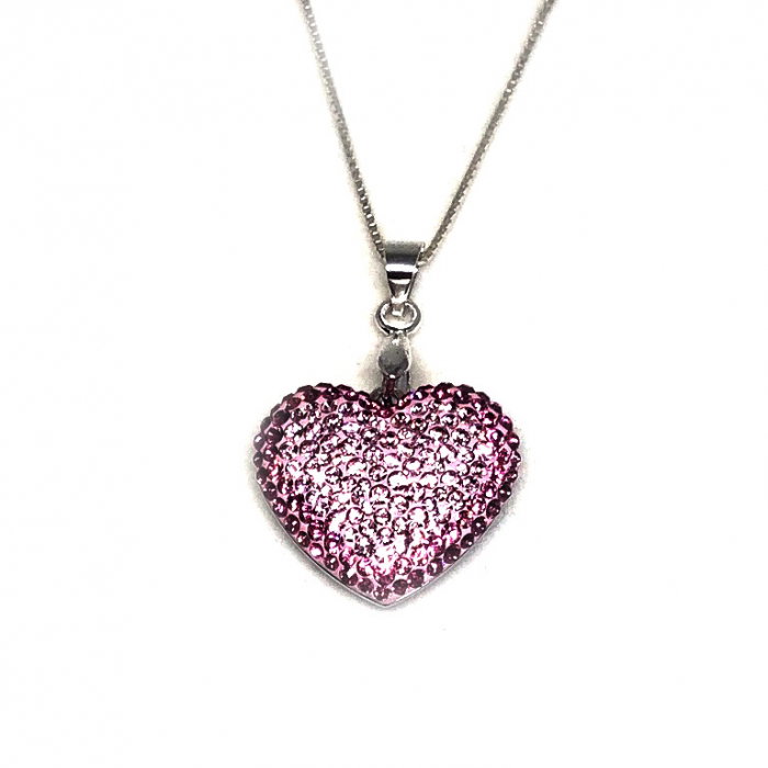 Inima Swarovski Phantasya Pink & Lantisor Argint 925 [4]