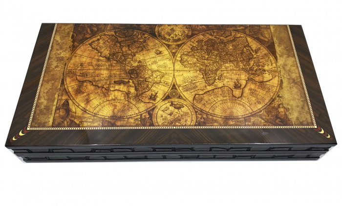 Joc table Old Map Edition din lemn de trandafir lacuit – cadou premium pentru bărbați pasionați de jocuri clasice [2]