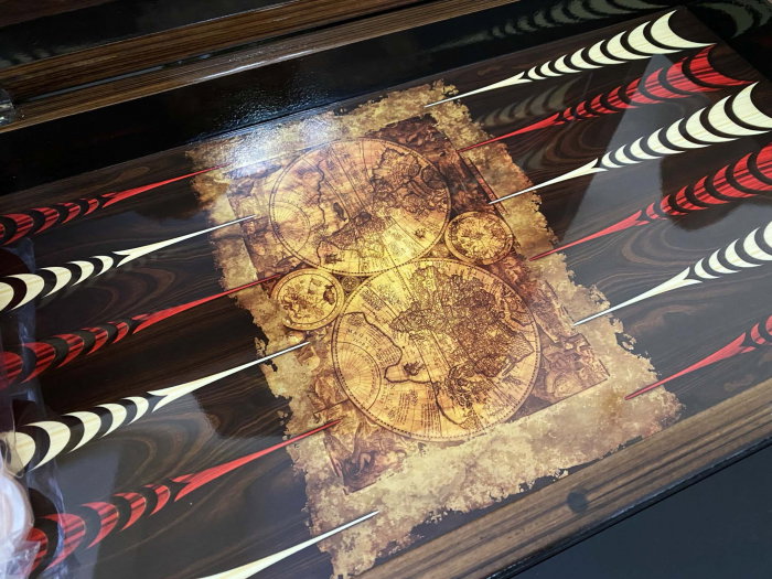 Joc table Old Map Edition din lemn de trandafir lacuit – cadou premium pentru bărbați pasionați de jocuri clasice [8]