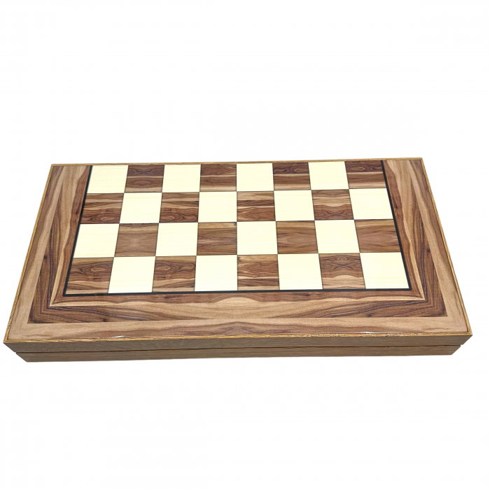 Joc Table si Sah - model Natural Wood, calitate premium + Piese de Sah + Carti de joc aurite [2]