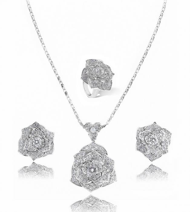 Luxury Rosa Set Cercei Borealy Colier Si Inel [1]