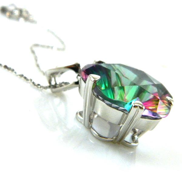 Colier Flower Mystic Topaz Natural Argint & Lantisor Argint Italy [4]